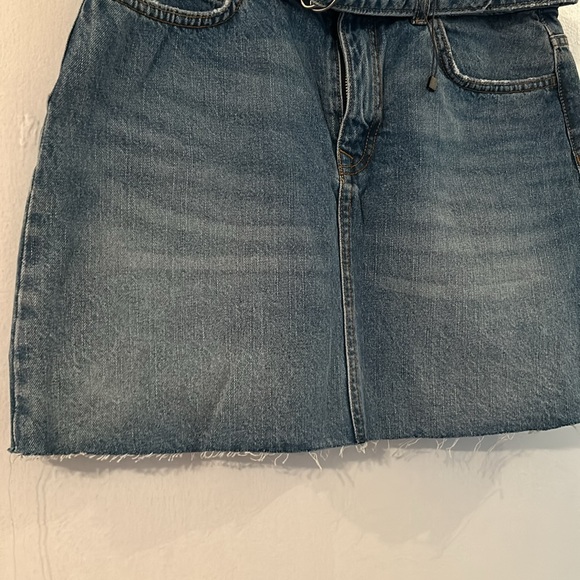 NEW Zara Basic Z1975 Denim Ring Belted Skirt - Picture 4 of 4